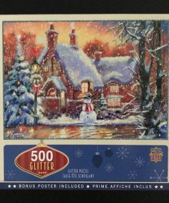 Snowman Cottage 500 Pie... MasterPieces Holiday Glitter 500 Puzzles Collection 