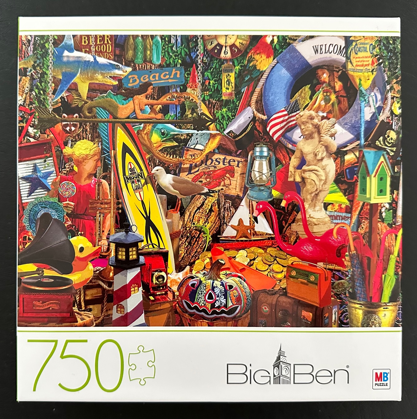 70112 Milton Bradley Big Ben Cardinal 27" x 20" Lewis T. Johnson Beach Road Pickers